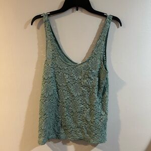 Pins and needles size small lace  green tank top